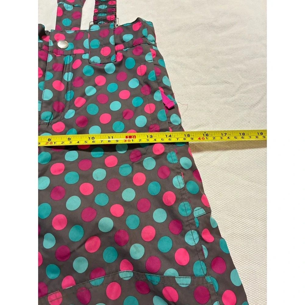 Garnet Hill Kids Snow‎ Pants Size 6 Polka Dot Insulated Bibs Pink Blue Brown